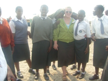 Rachael with some of the high school students in the class she taught.